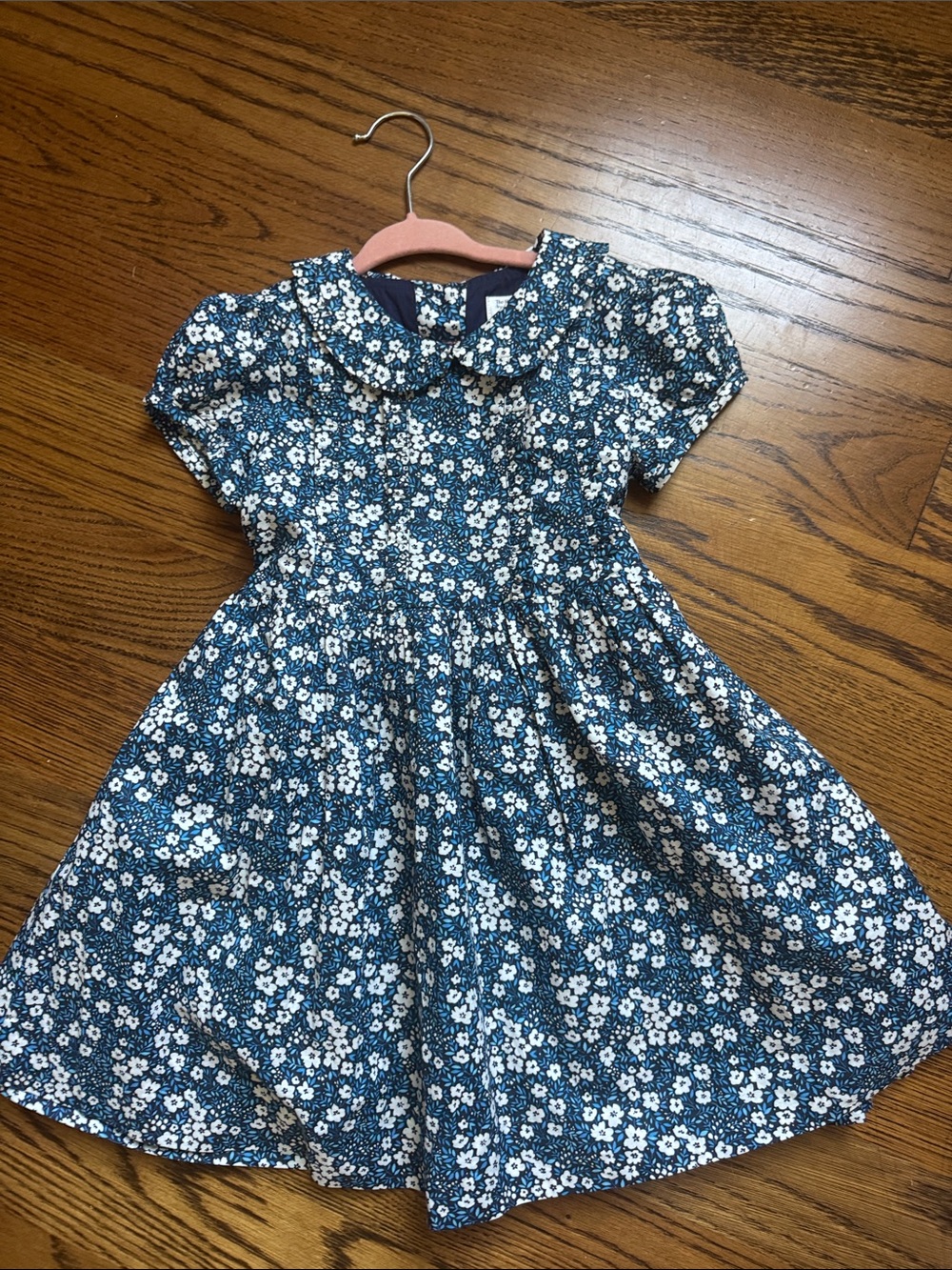Rachel Riley London Blue Floral Liberty Dress with Peter Pan Collar 3 💐 🇬🇧